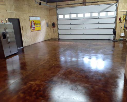 Concrete Garage Floor Color Staining and Concrete Polishing in Bristol County MA